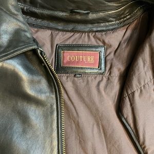 Men’s  black genuine leather coat 3XL